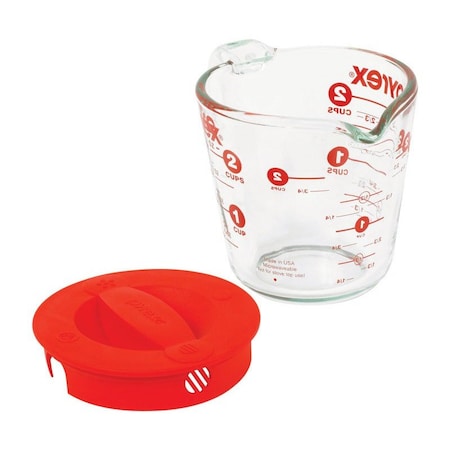 Pyrex Pyrex 2 cups Glass/Plastic Clear/Red Measuring Cup 1055163